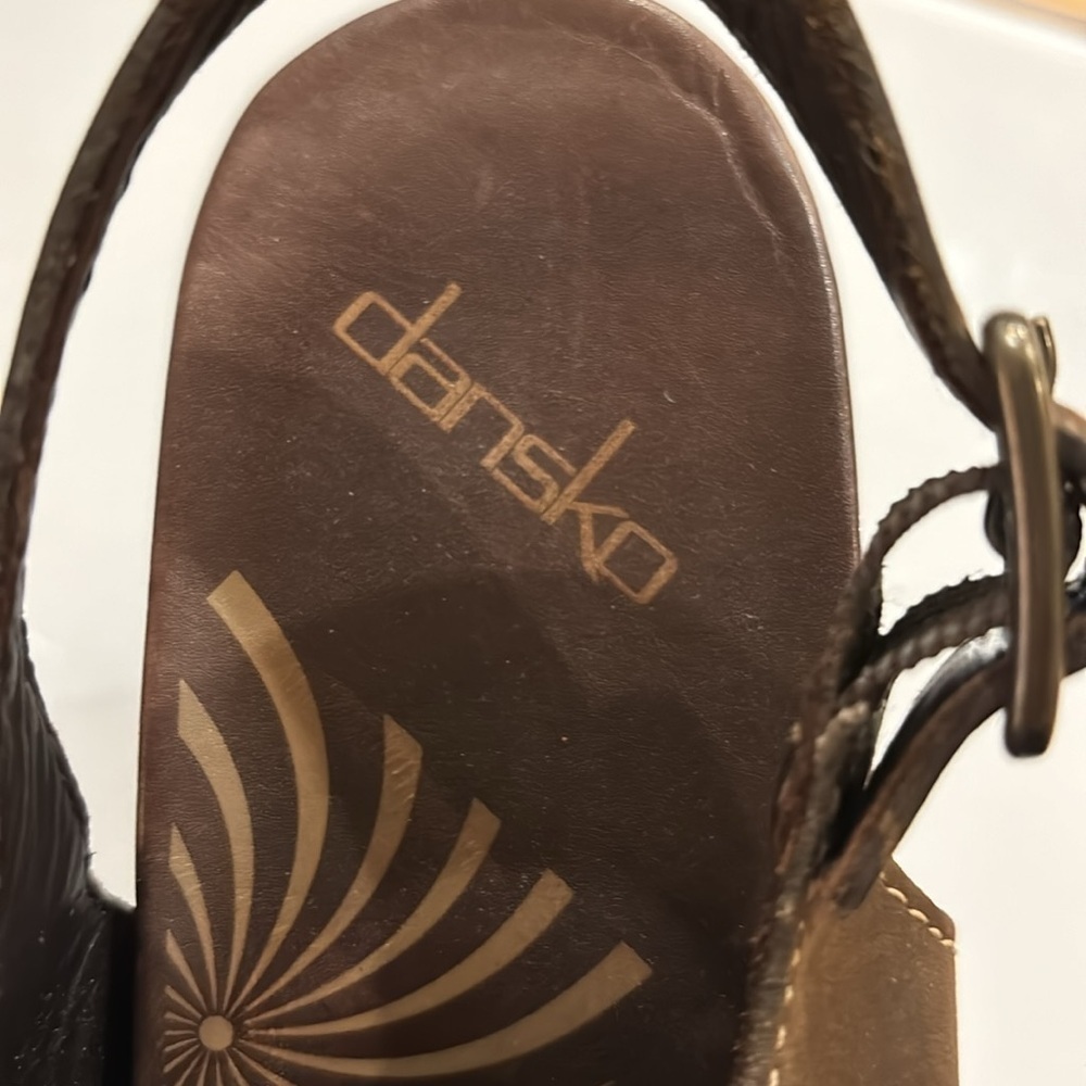 Dansko Rowena Leather Clog Sandals - size 40 - Picture 4 of 6